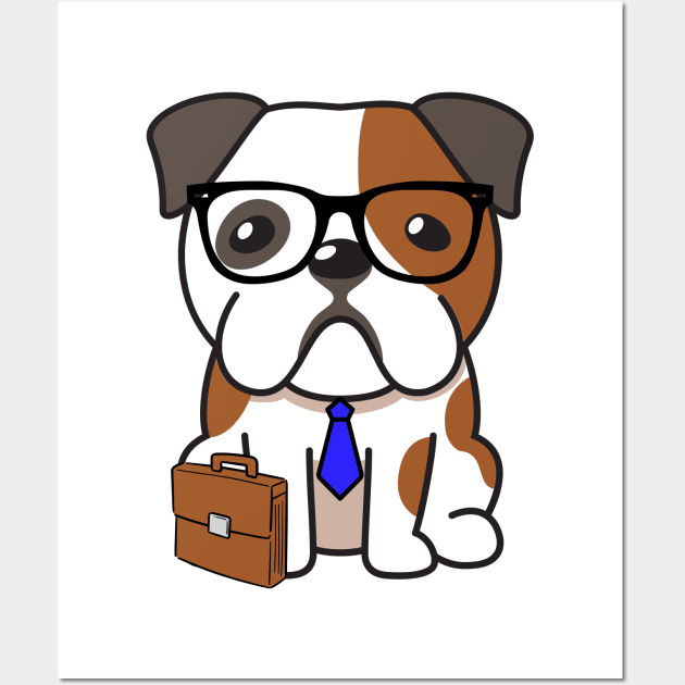 Funny bulldog is on the way to work Wall Art by Pet Station